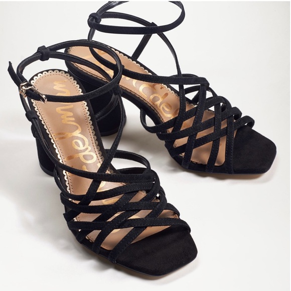 Sam Edelman Doffodil Suede Black Sandals - Picture 2 of 11